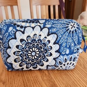 Vera Bradley Blue Floral Quilted Cosmetic Bag